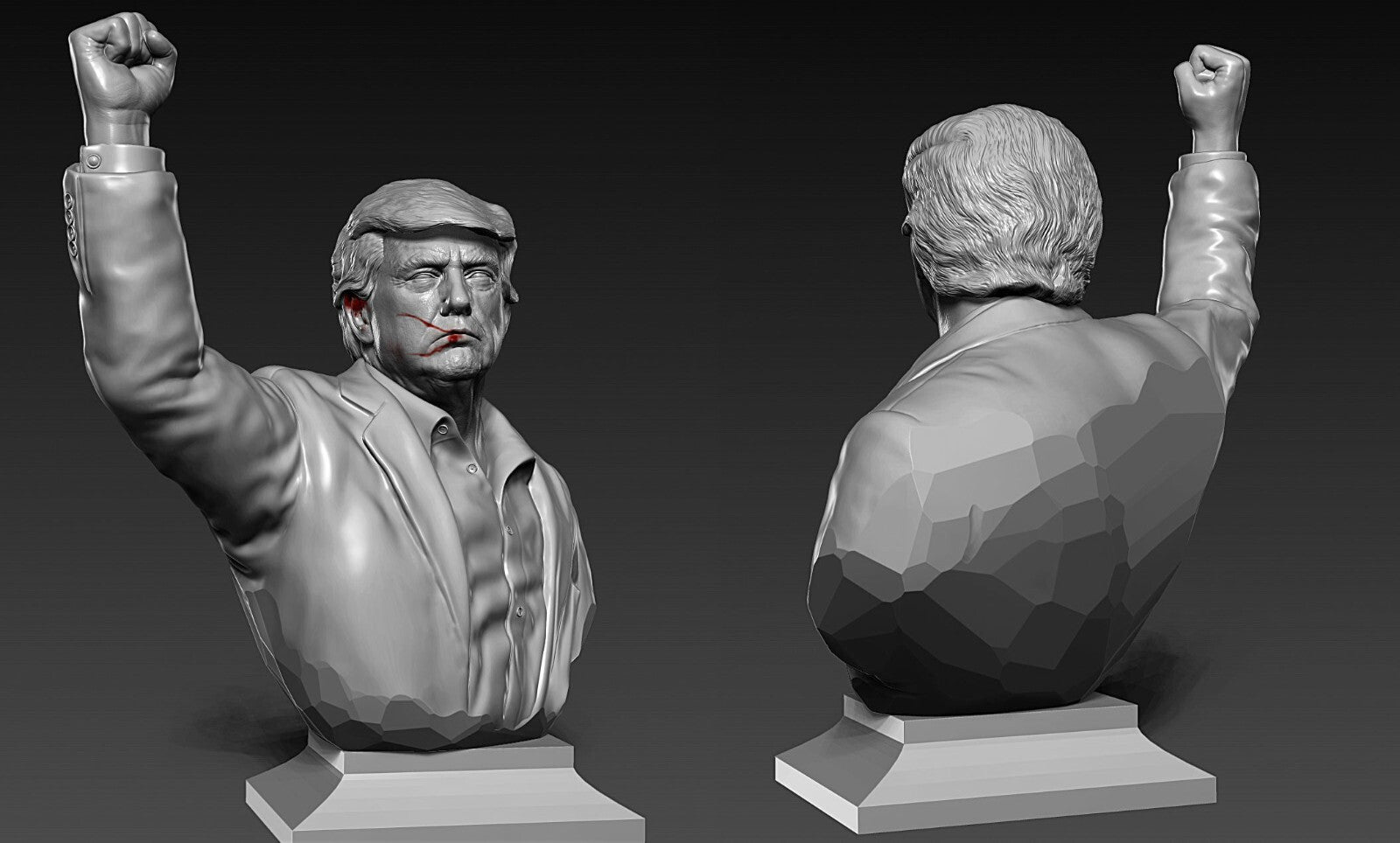 Donald J. Trump “Fist Pump” 2024 Statue – 323mm Marble 3D Print Tribute