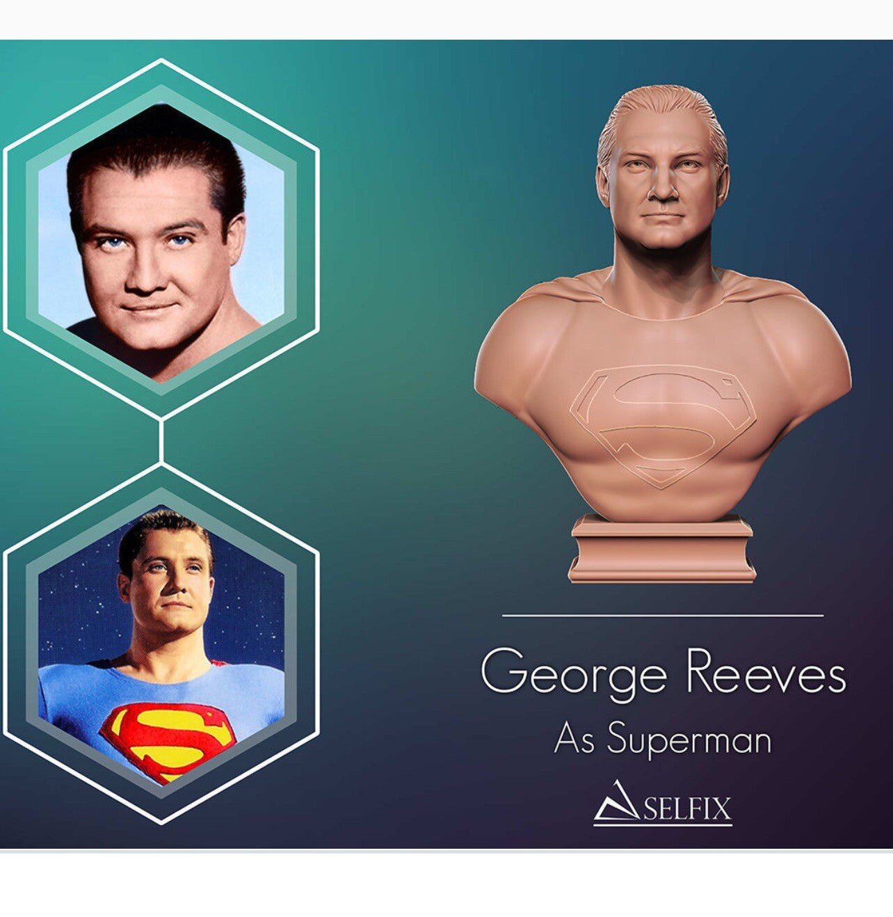 12-Inch George Reeves Superman Bust – Classic Hero Tribute
