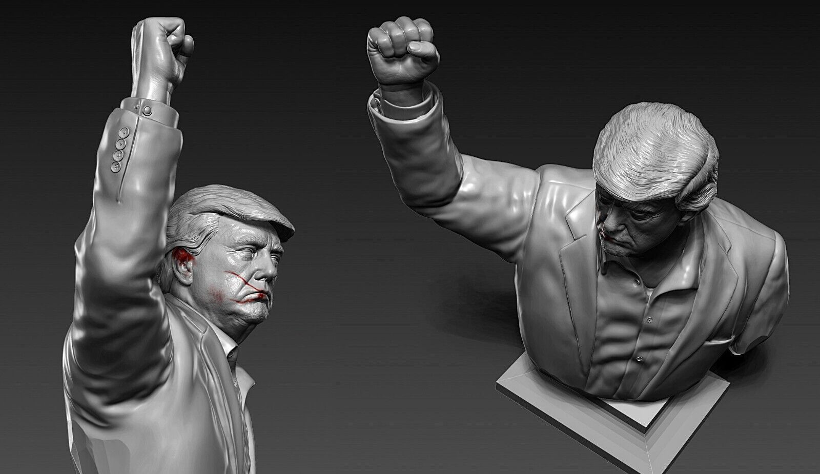 Donald J. Trump “Fist Pump” 2024 Statue – 323mm Marble 3D Print Tribute
