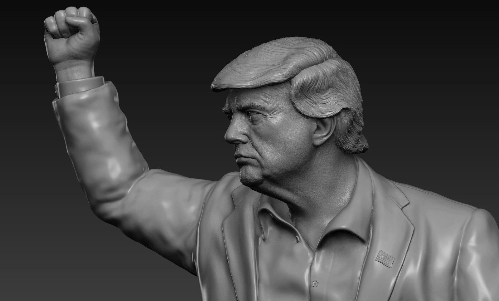 Donald J. Trump “Fist Pump” 2024 Statue – 323mm Marble 3D Print Tribute